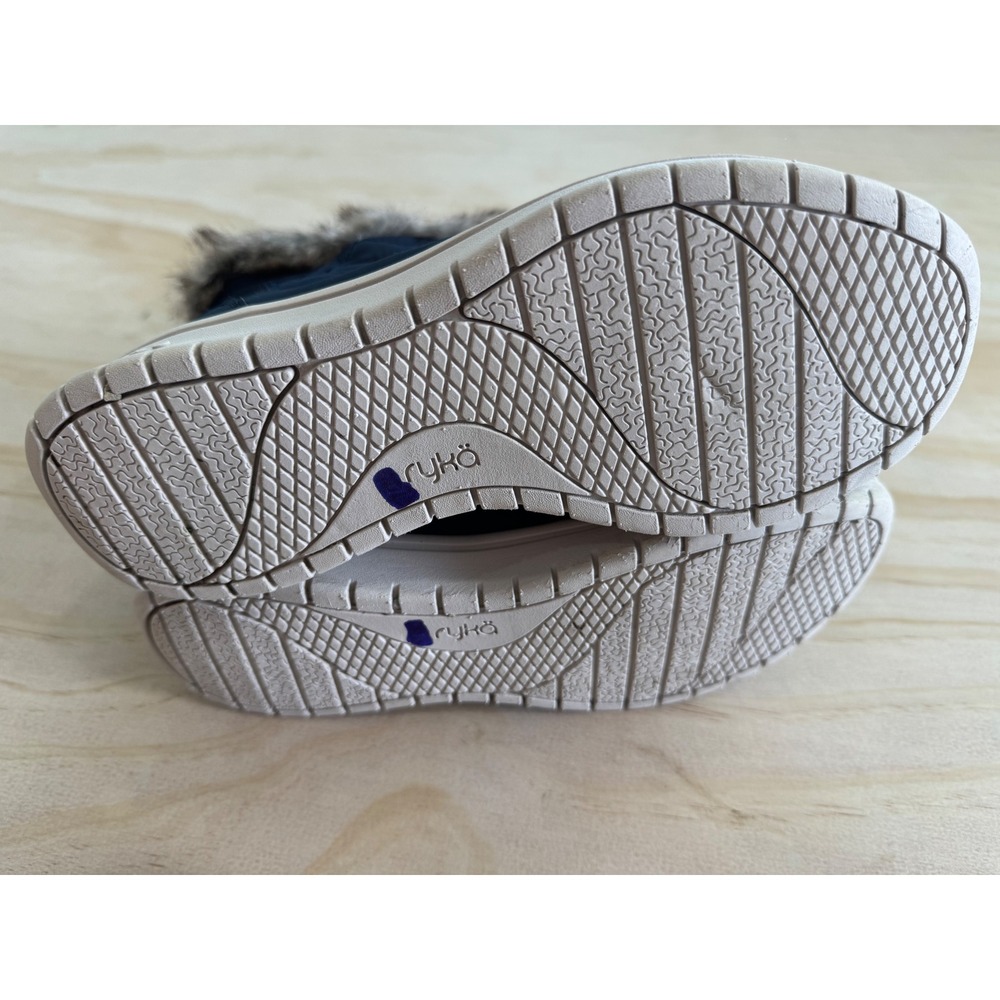 Ryka Navy Quilted‎ Puffer Ankle Boots Faux Fur Winter Booties Womens Size 7 - Picture 5 of 6